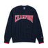 CHAMPION COTTON BLEND SWEATSHIRT WITH FRONT LOGO LETTERING - NAVY